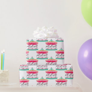 Fun Circus Carousel Party Wrapping paper