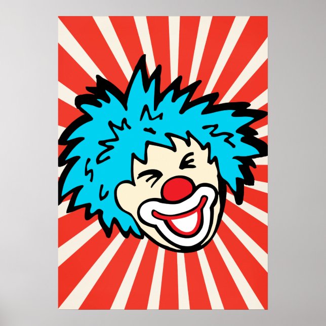 Fun circus clown bright graphic poster (Front)