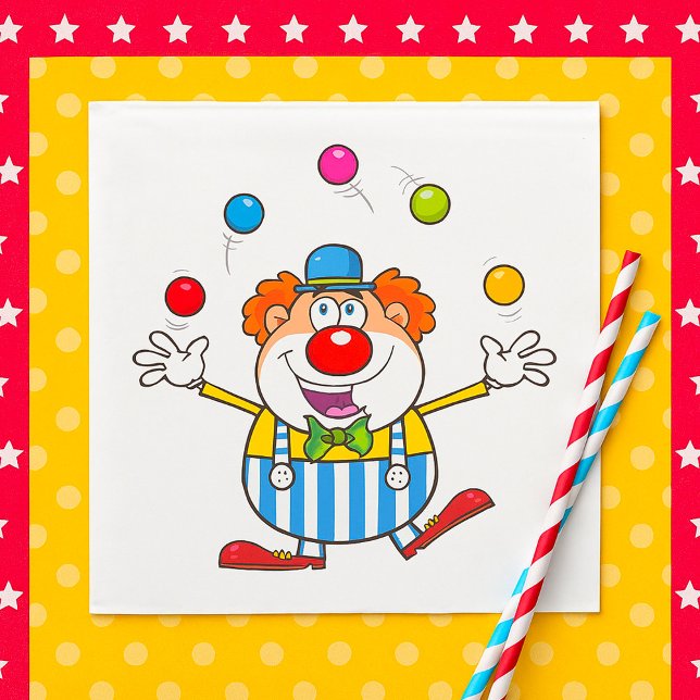 Fun Circus Clown Juggling Balls Napkin (Creator Uploaded)