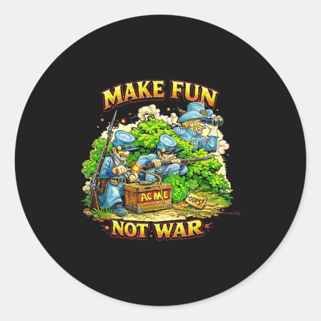 Fun Civil War Gift  Classic Round Sticker (Front)