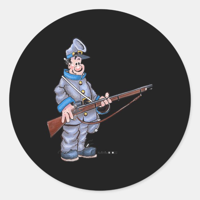 Fun Civil War Soldier  Classic Round Sticker (Front)