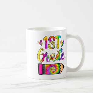 Fun Ck To School 1st Grade Teacher Tie Dye Coffee Mug