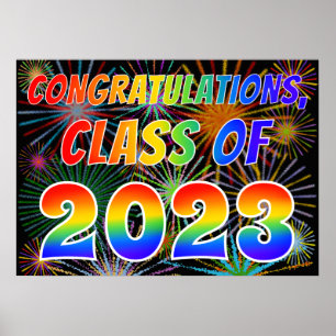 Fun "CLASS OF 2023" Congratulations (Fireworks) Poster