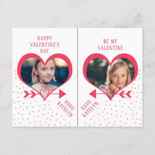 Fun Class Valentine's Day Party Heart Photo Cards
