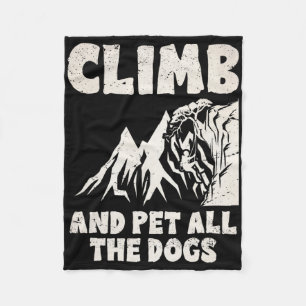 Fun Climbing Bouldering Pet All Dogs Mountain Rock Fleece Blanket
