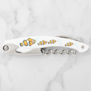 Fun Clown Fish Orange White Black Blue Bubbles Corkscrew