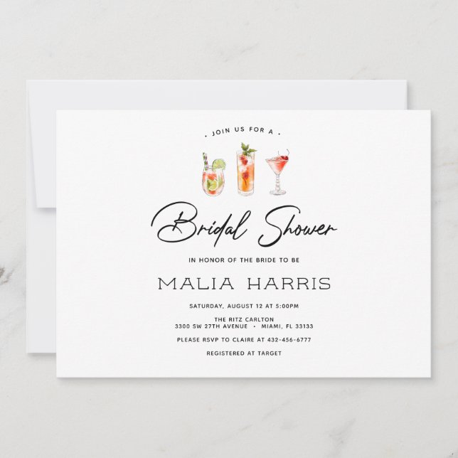 Fun Cocktail Bridal Shower invitation (Front)
