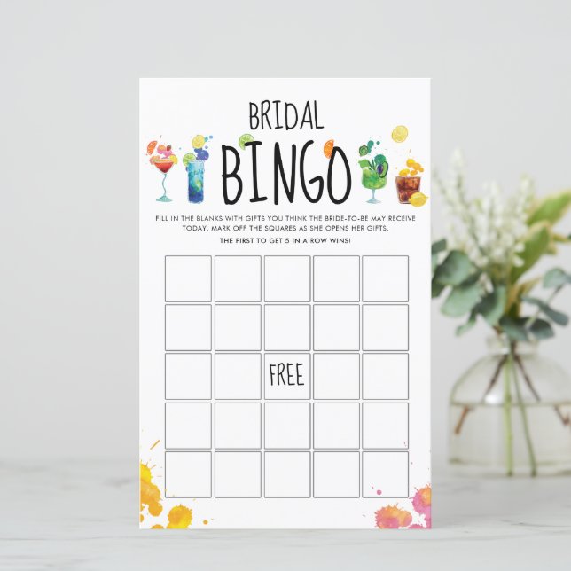 Fun Cocktails | Bingo Game Card (Standing Front)
