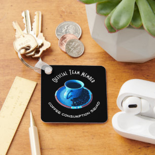 Fun Coffee Consumption Squad Team Member Custom Key Ring