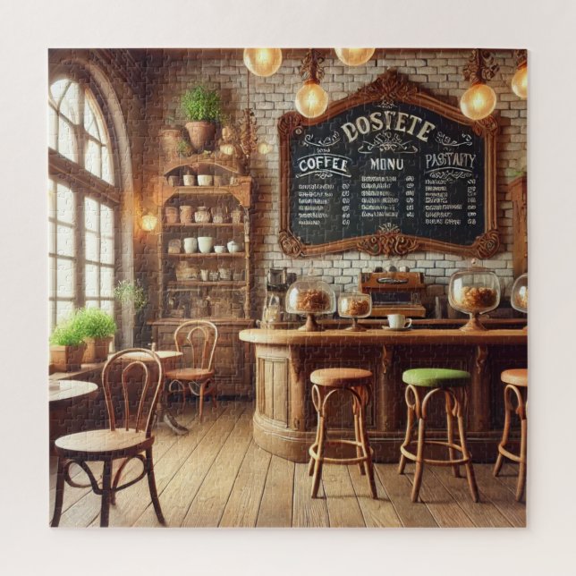 Fun coffee shop lovers jigsaw puzzle (Vertical)