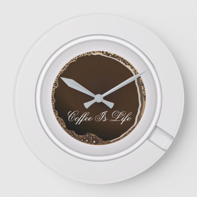 Fun Coffee Theme Kitchen Clocks (Front)