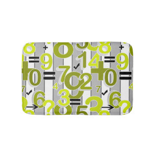 Fun colorful arithmetic math bright retro pattern  bath mat