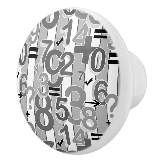 Fun colorful arithmetic math bright retro pattern  ceramic knob (Right)