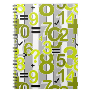 Fun colorful arithmetic math bright retro pattern  notebook