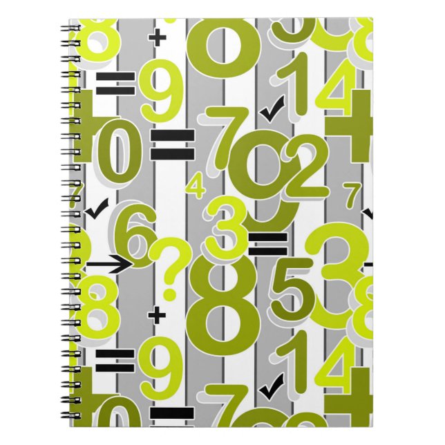 Fun colorful arithmetic math bright retro pattern  notebook (Front)