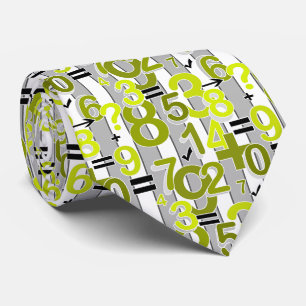 Fun colorful arithmetic math bright retro pattern tie