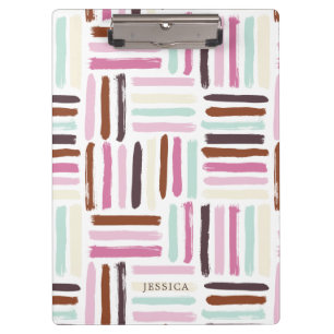 Fun Colorful Brush Strokes Pattern Clipboard