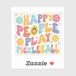 Fun Colorful Happy People Play Pickleball Player