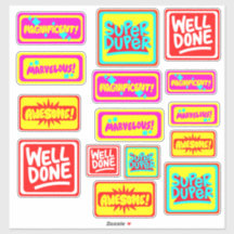 Fun Colorful Pack of Teacher Reward Sticker
