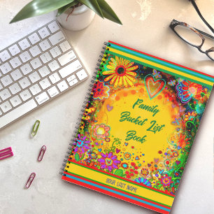 Fun Colorful Personalized Family Bucket List  Notebook
