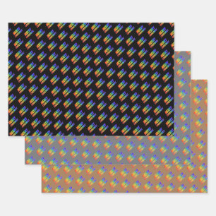 Fun, Colorful, Rainbow Spectrum "MERRY CHRISTMAS!" Wrapping Paper Sheet