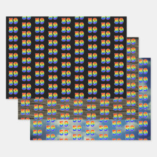 Fun, Colorful, Rainbow Spectrum Pattern 59 Event # Wrapping Paper Sheet
