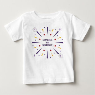 Fun Colorful Star Birthday Party  Baby T-Shirt