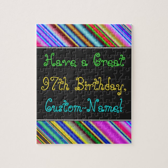 Fun, Colorful, Whimsical 97th Birthday Puzzle (Vertical)