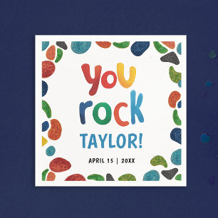 Fun Colorful You Rock Climb Adrenaline Brush Typo Napkin