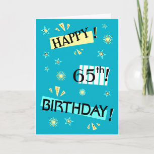 Fun Colour Block 65th Birthday Greeting Card