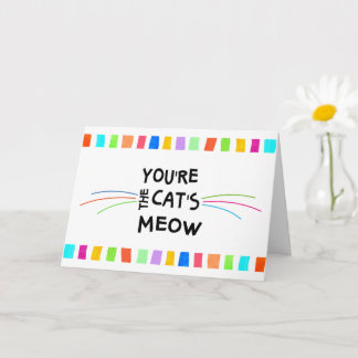 Fun Colour Blocks Cat's Meow Birthday Get Well Car Card