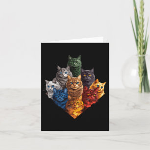 Fun Colour Cats Art Outfit For Cat Mum Dad Lady Me Card