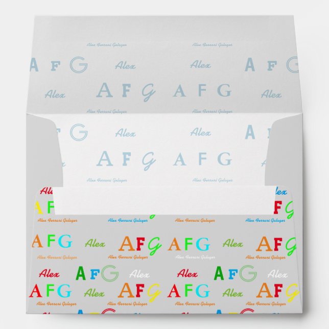fun colour names and initials custom envelopes (Back (Bottom))