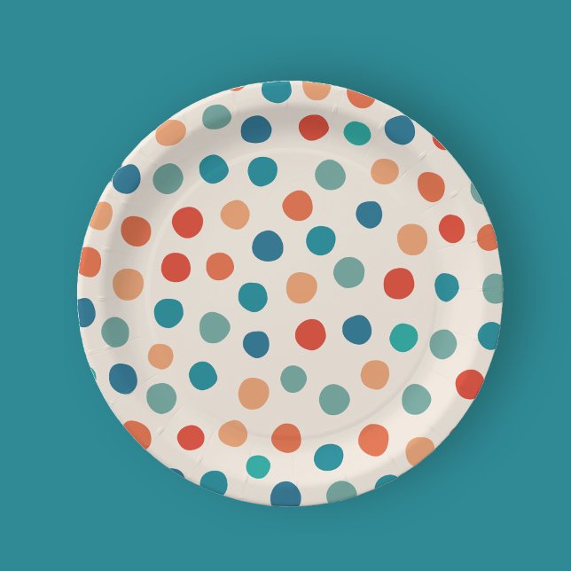 Fun Colour Polka Dots Kids Birthday Paper Plate (Creator Uploaded)
