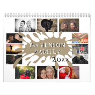 Fun Colour Splash 2026 Family Photo Collage Calendar