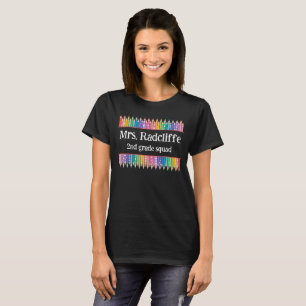 Fun Coloured Pencils Stars Teacher's Name T-Shirt