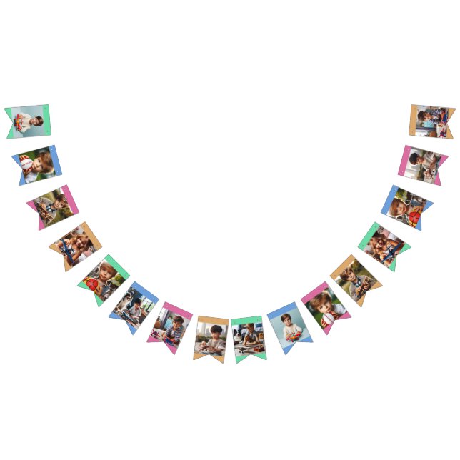 Fun Colourful 16 Photos or Name, Wish Customisatio Bunting (All)
