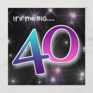 Fun & Colourful 40th Birthday Party Invitation
