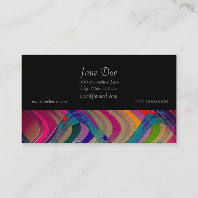 Fun Colourful Abstract Art Design Business Card (Front)