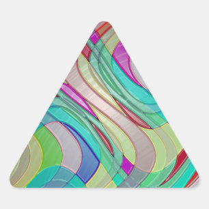 Fun Colourful Abstract Art Design Triangle Sticker