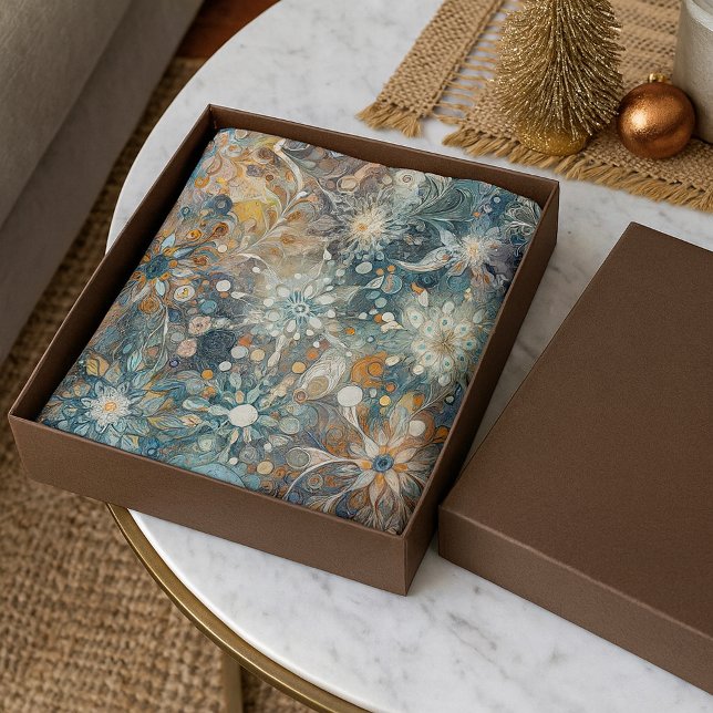 Fun Colourful Abstract Ice Crystals Snowflakes Art Tissue Paper (Creator Uploaded)