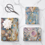 Fun Colourful Abstract Snowflakes Floral Art Wrapping Paper Sheet<br><div class="desc">This holiday gift wrapping paper combines uniqueness with classic elegance. It features three trendy decorative designs inspired by Gustav Klimt, showcasing an abstract winter floral bouquet in a vibrant colour palette. Perfect for those who love artistic winter and December holiday themes, this wrapping paper is ideal for wrapping fun winter...</div>