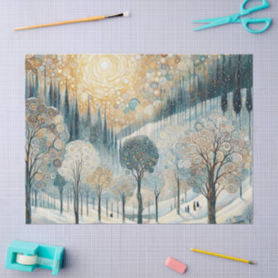 Fun Colourful Abstract Winter Wonderland Art Tissue Paper