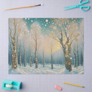 Fun Colourful Abstract Winter Wonderland Art Tissue Paper