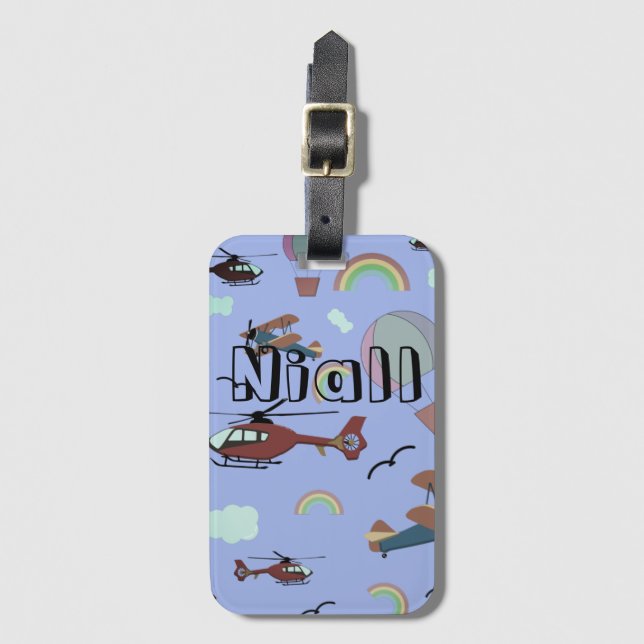 Fun Colourful Aviation  Luggage Tag (Front Vertical)
