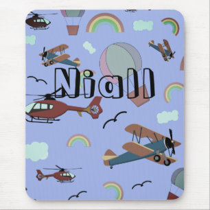 Fun Colourful Aviation Personalised Mouse Pad