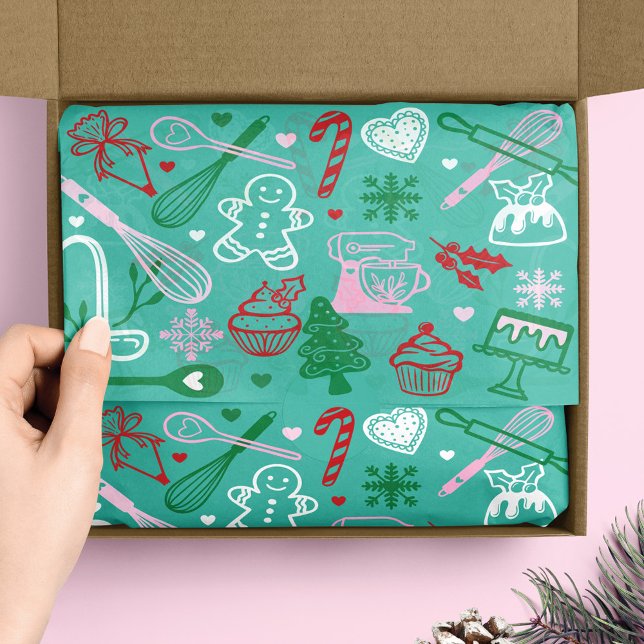 Fun Colourful Baking & Cooking Utensil Christmas Tissue Paper (Fun Colorful Baking & Cooking Utensil Christmas Tissue Paper)