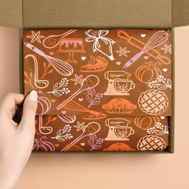 Fun Colourful Baking & Cooking Utensil Thanksgivin Tissue Paper (Fun Colorful Baking & Cooking Utensil Thanksgiving Tissue Paper)