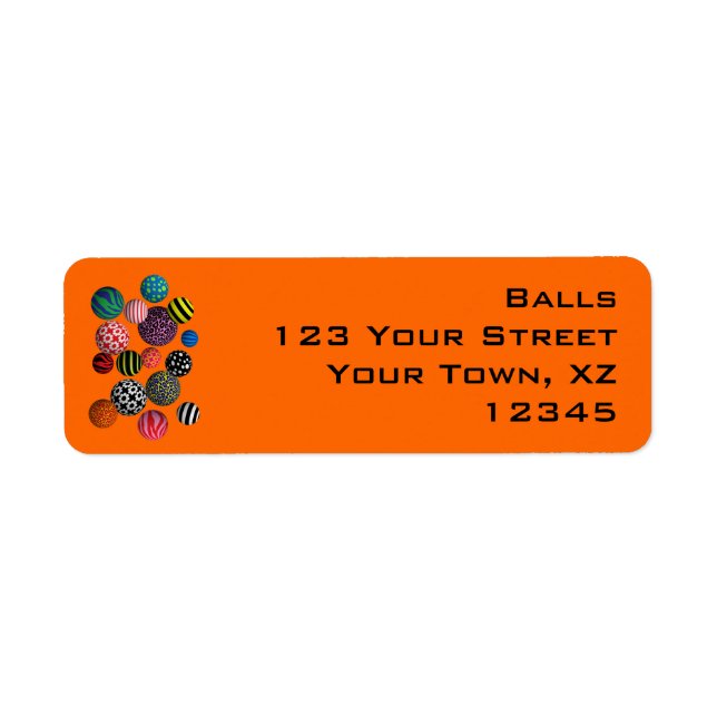 Fun & Colourful Balls Return Address Label (Front)