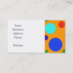 Fun Colourful Big Polka Dots Blue Orange Green Business Card